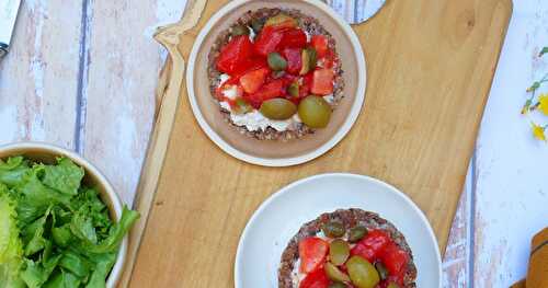 Tartelettes crues tomates, olives, câpres (vegan, cuisine crue, estival)