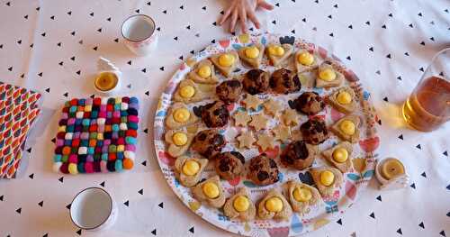 Un chouette goûter dominical : sablés au lemond curd et cookies noisette-choco