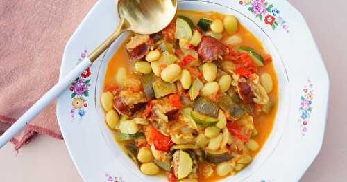 Haricots borlotti, tomates, courgettes (amap, sans gluten)