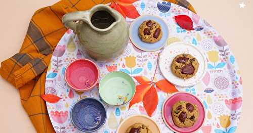 Cookies butternut et chocolat, saveur pain d'épices (sans gluten, goûter, automne)