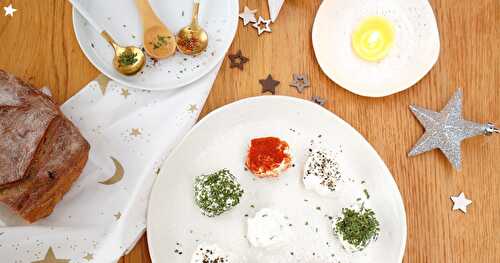 Petites bouchées de chèvre aux épices et aux herbes (Noël, veggie)