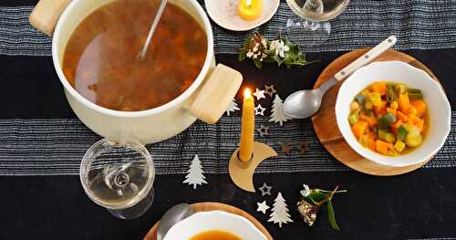 Potage butternut, poireaux, curry (Noël, vegan, sans gluten)