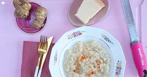 Risotto aux topinambours (amap, végétarien, sans gluten)