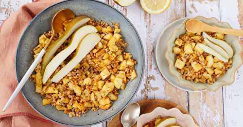 Salade petit épeautre, panais, poire, graines de tournesol (vegan)