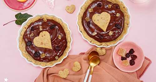 Tartelettes chocolat, gingembre et cranberries (dessert, vegan)