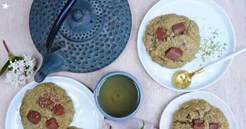 Cookies matcha-chocolat au lait (dessert, goûter)