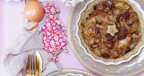 Tartelettes aux oignons et au Melfor côté balsamique (Alsace, vegan)