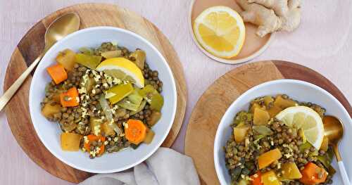 Un peu comme un curry : lentilles et légumes hivernaux (vegan, sans gluten, amap)