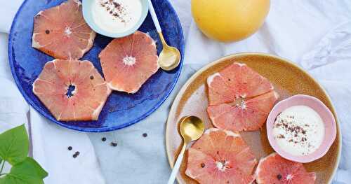 Carpaccio de pomelo et poivre (dessert)