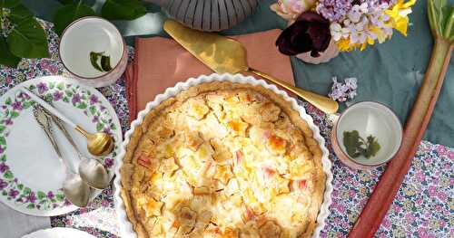 Tarte rhubarbe et amande (dessert, sans lactose, printemps)