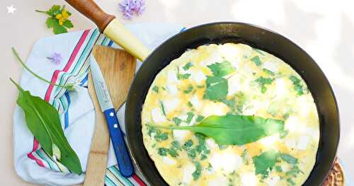 Omelette ail des ours-livèche-feta (veggie, cueillette, sans gluten)