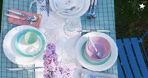 Une jolie table lilas (déco, lifestyle)