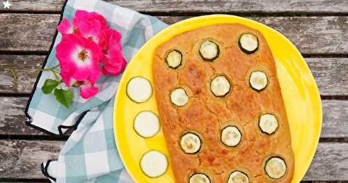 Focaccia courgette, huile à la truffe (vegan)