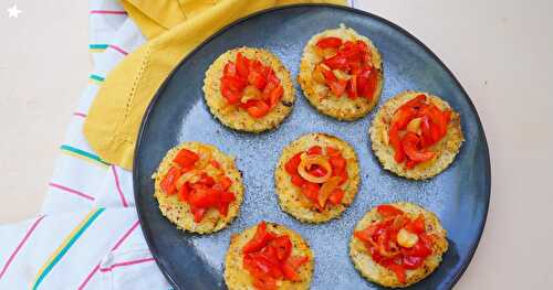 Toasts de polenta, poivrons rouges et piment d'Espelette (vegan, sans gluten)