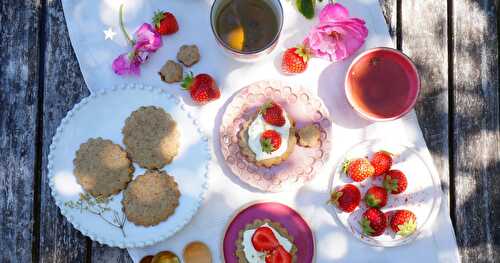 Sablés sureau et fraises (dessert, goûter)