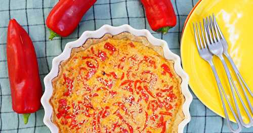 Quiche poivrons sésame (amap, veggie, sans gluten)