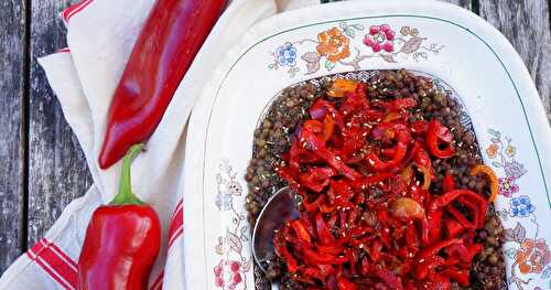 Lentilles au zaatar, poivrons sautés au paprika fumé (vegan, sans gluten, amap)