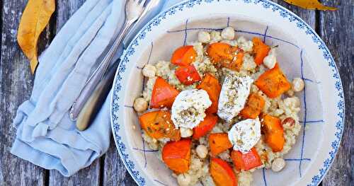 Millet, potimarron rôti, labneh au zaatar (amap, sans gluten, automne, veggie)