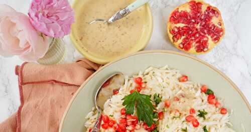 Salade de céleri râpé, sauce amande, moutarde, grenade (amap, vegan, salade)