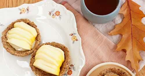 Tartelettes crues souchet, amande, pommes (cru, vegan, sans gluten, dessert)