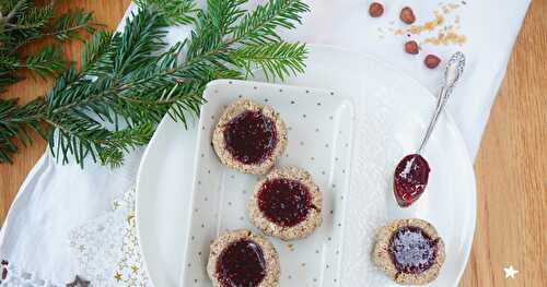 Petites boules façon Linzertorte (biscuits, Noël, Alsace, vegan, sans gluten)