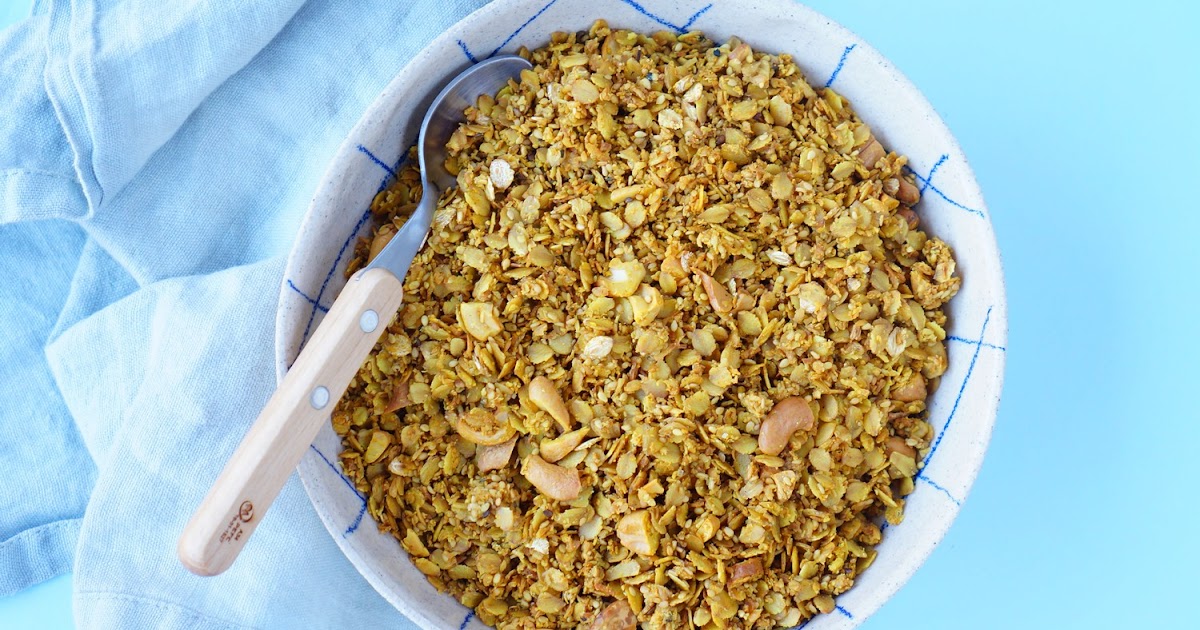 Granola salé coco-curry-sésame-cajou (vegan, topping)