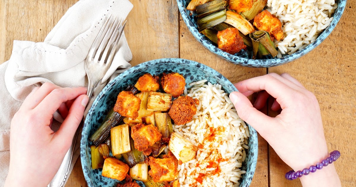 Tofu et poireaux au paprika fumé (vegan, amap, sans gluten)