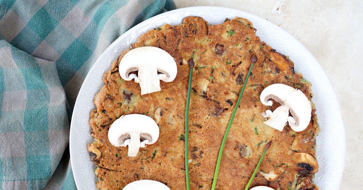 Omelette-galettes flocons de quinoa, champignons, ciboulette