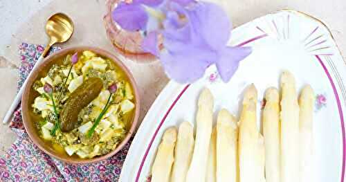 Asperges blanches, sauce "gribiche" à ma façon (Alsace, veggie)