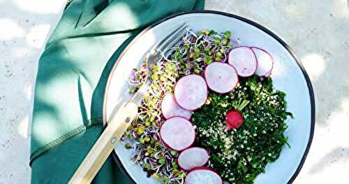 Laitue de mer et radis (algues, vegan, sans gluten, cru, salade)