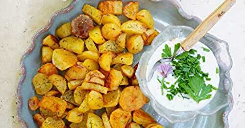 Pommes de terre au four et  skyr végétal aux herbes (amap, vegan, sans gluten)