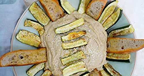 Houmous et courgettes rotîes (amap, vegan, été)