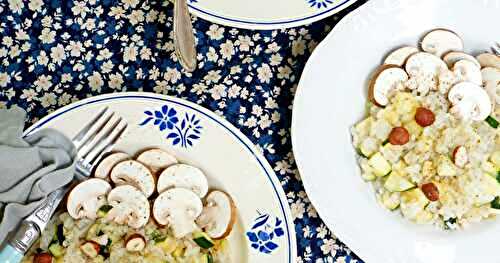 Risotto courgettes et noisettes (vegan, sans gluten, amap)