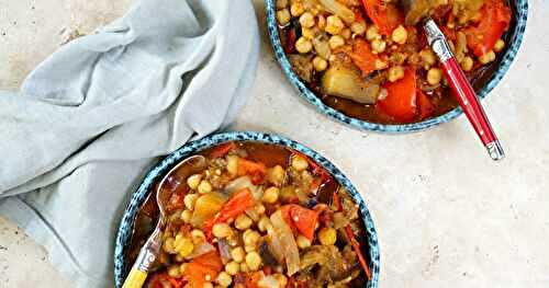 Pois chiches, aubergines, tomates (amap, vegan, sans gluten)