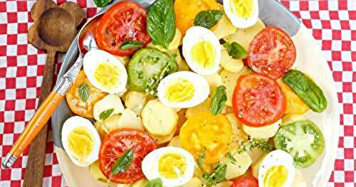 Salade pommes de terre, tomates, basilic, oeufs durs (salade, Alsace, amap)