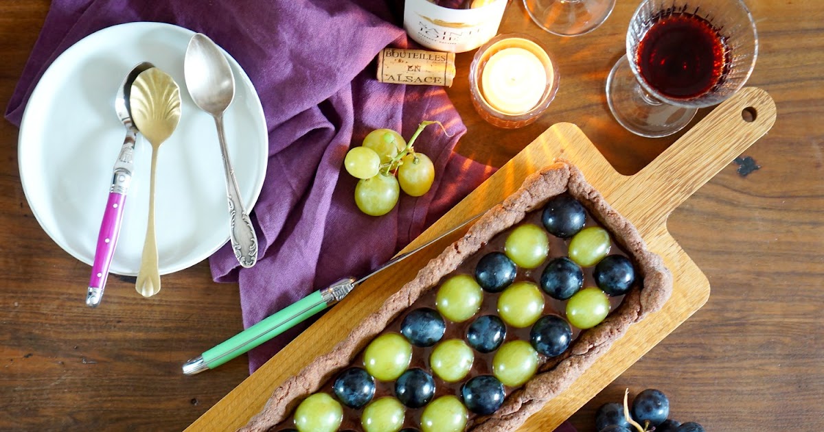 Tarte au chocolat et aux raisins (dessert, goûter)