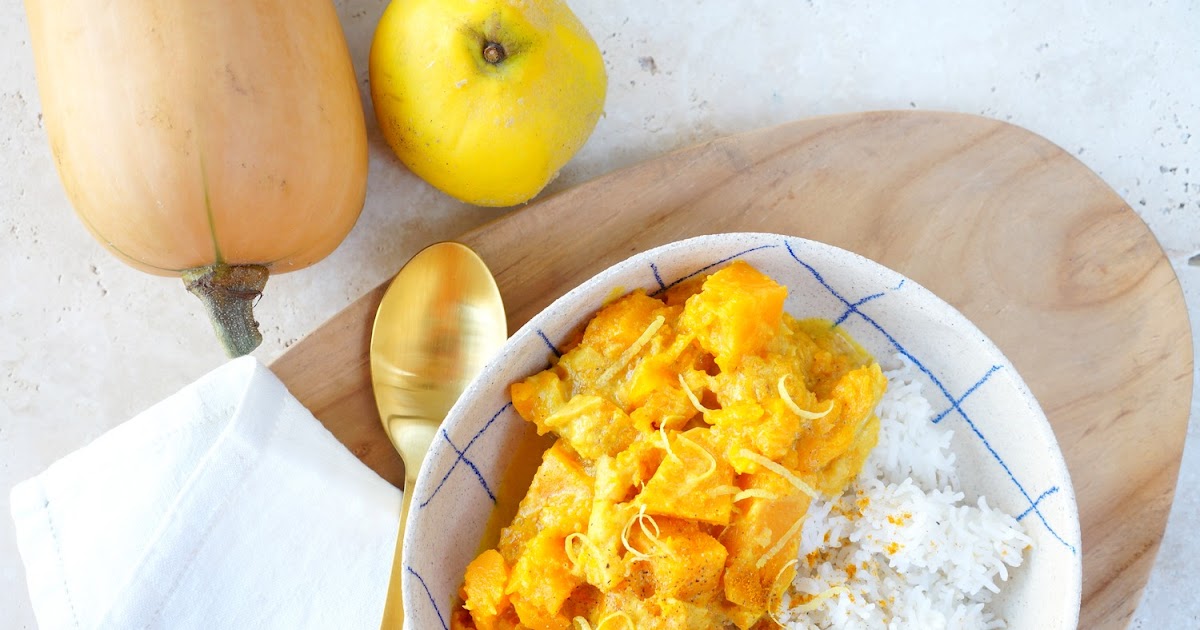 Curry butternut et coings (vegan, sans gluten)