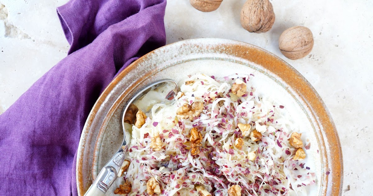 Salade de choucroute, dulse, noix (Alsace, vegan, salade, cru)