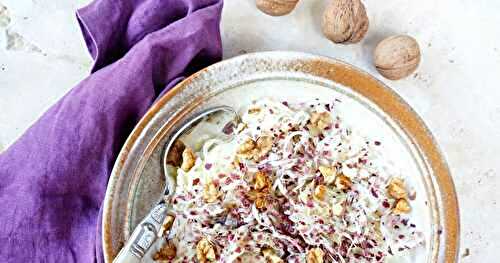 Salade de choucroute, dulse, noix (Alsace, vegan, salade, cru)