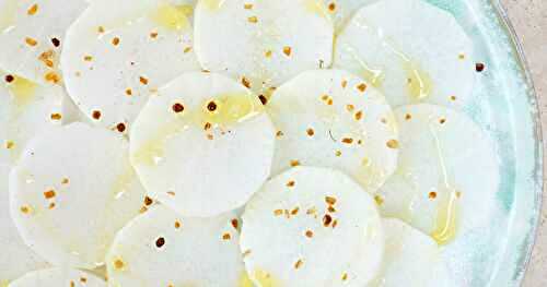 Carpaccio de radis daikon (amap, vegan)