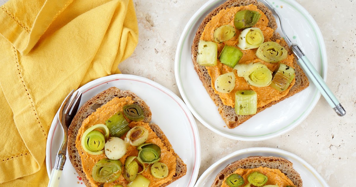 Tartines poireaux, saveurs italiennes (tartine, amap, vegan)