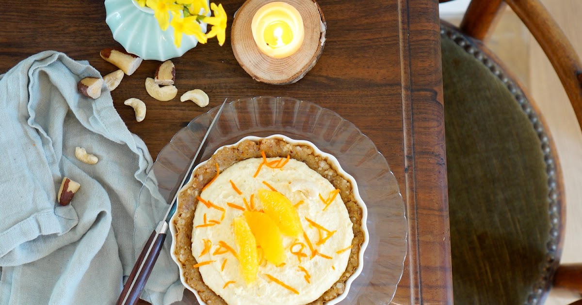 Tarte crue à l'orange (dessert, vegan, cru, sans gluten)