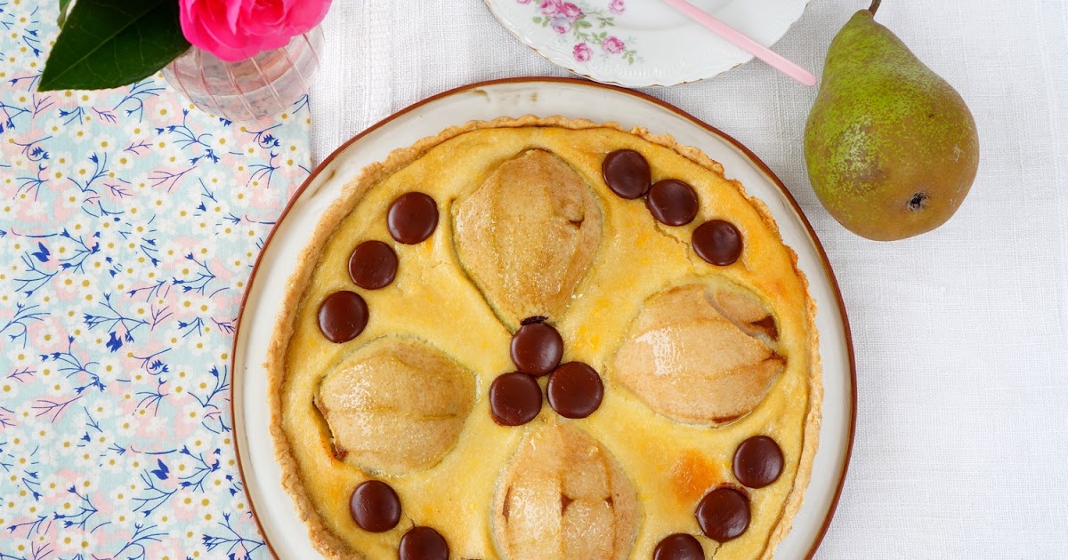 Tarte poires et chocolat (tarte, sans lactose, dessert, goûter)