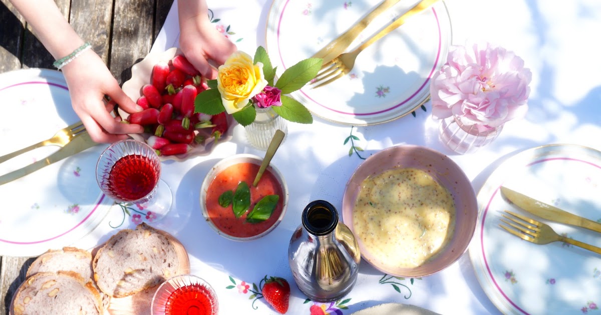 Asperges blanches, sauce fraises-basilic, mayonnaise à l'estagon (Alsace, printemps, veggie)