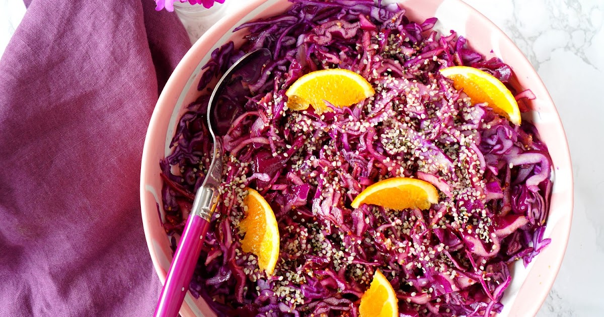 Salade chou rouge et orange (salade, amap, vegan)