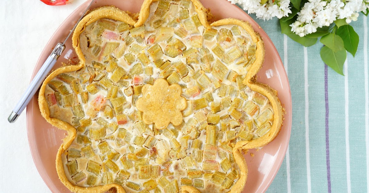 Tarte rhubarbe et amandes (tarte, dessert, printemps)