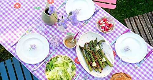 Asperges vertes, sauce noisettes et citron (amap, vegan)