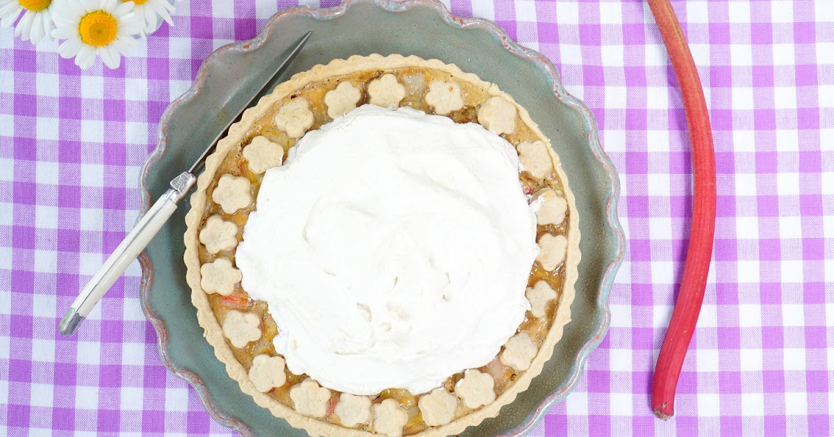 Tarte à la rhubarbe meringuée (tarte, dessert, printemps)