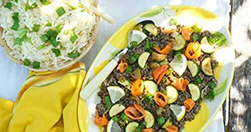 Salade lentilles, courgettes, truite fumée (amap, sans gluten)