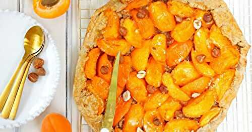 Tarte rustique abricots, noisettes (tarte, dessert, goûter, sans lactose)